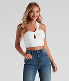 One Sided Linen Ruched Crop Top