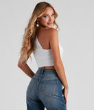 One Sided Linen Ruched Crop Top