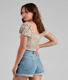 Spotted You Tie-Front Crop Top