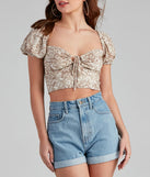 Spotted You Tie-Front Crop Top