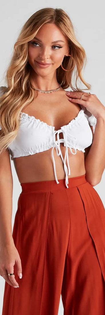 Lovely Day Peasant Crop Top