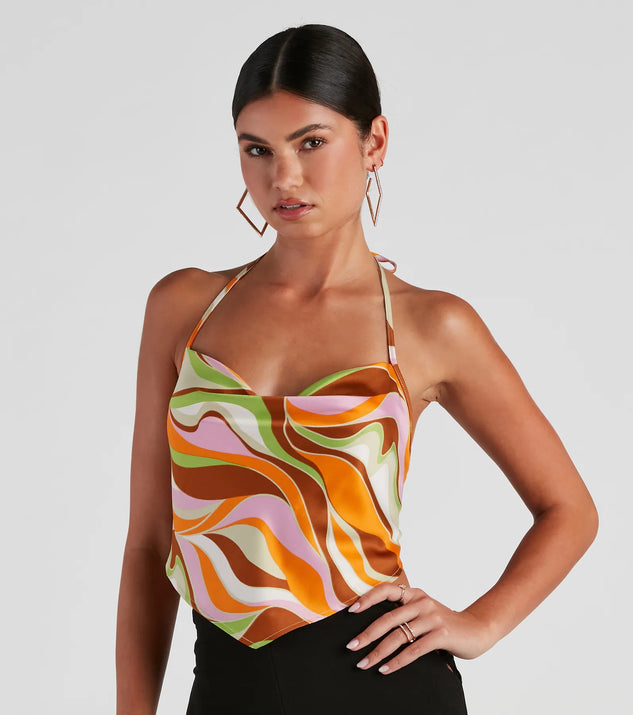 That '70s Babe Swirl Scarf Top | Windsor