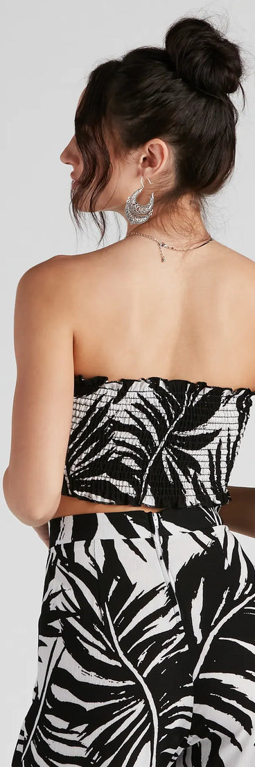 Sandy Beaches Palm Bandeau Top