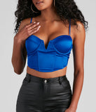 Vegas Bound Satin V-Notch Bustier