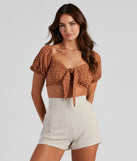 Dainty Floral Dot Tie-Front Top