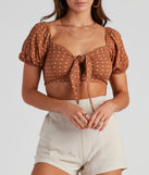 Dainty Floral Dot Tie-Front Top