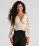 Chic Charm Chiffon Peplum Corset Top