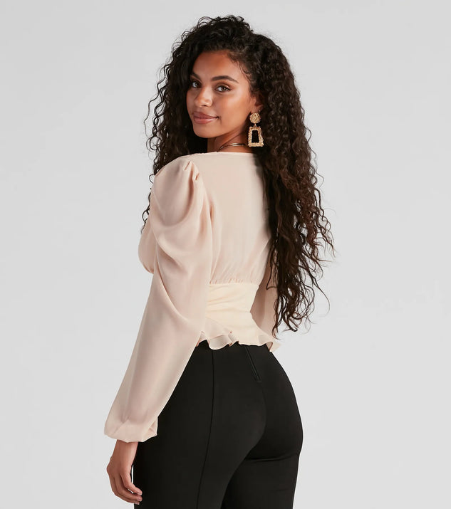 Chic Charm Chiffon Peplum Corset Top | Windsor Chic Charm Chiffon Peplum Corset Top | Windsor