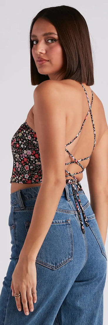 Spring Blooms Ditsy Floral Crop Top