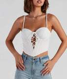 Sultry Deets Lace-Up Corset Top