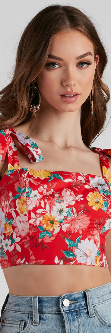 Flower Garden Tie Strap Bustier