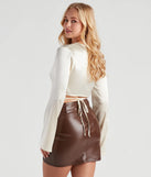 Smooth Order Satin Wrap Tie Top
