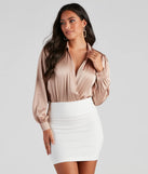 Sleek Satin Collared Bodysuit