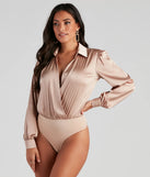 Sleek Satin Collared Bodysuit