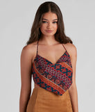 Boho Stunner Printed Scarf Top
