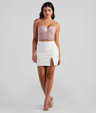 Pretty Glam Embellished Lace Bustier