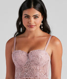 Pretty Glam Embellished Lace Bustier