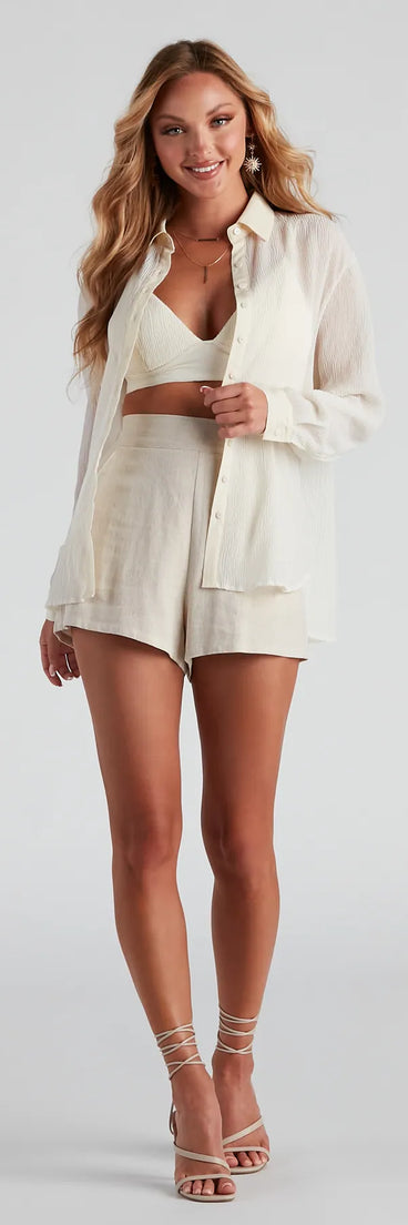 Drinks On The Beach Crepe Bra Top