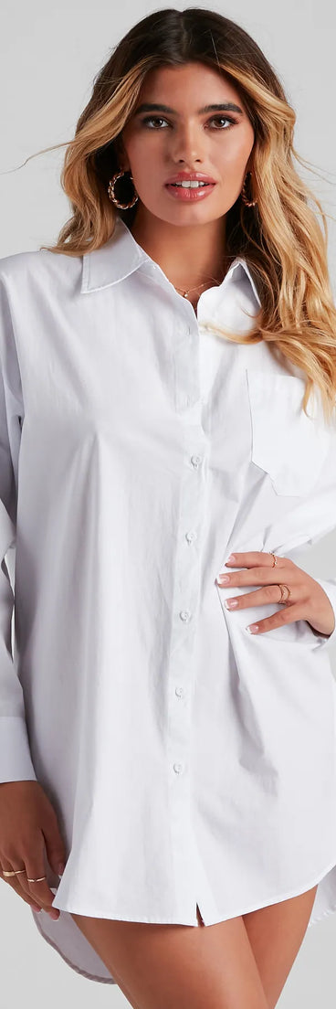 Laid Back Cutie Button-Down Poplin Top