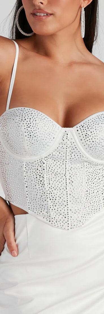 Sparkly Flirt Satin Heatstone Corset