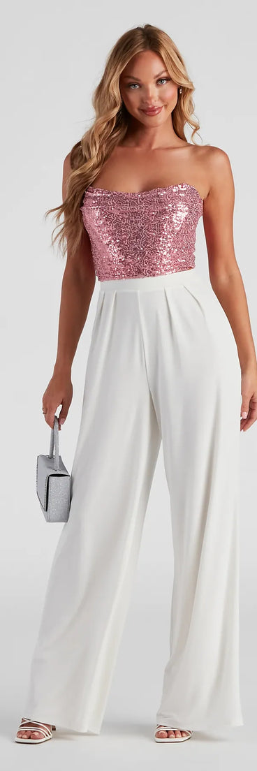 She's Glowing Sequin Corset Top