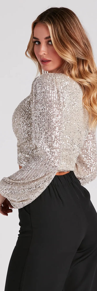 Statement Making Sequin Crop Top