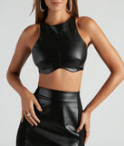 Irresistible Babe Faux Leather Crop Top