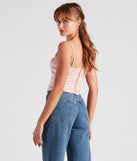 Love Language Satin Lace Trim Top