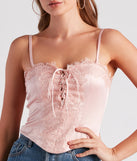 Love Language Satin Lace Trim Top