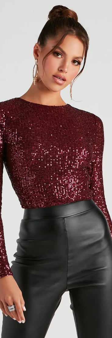 Always Sparkling Sequin Crop Top