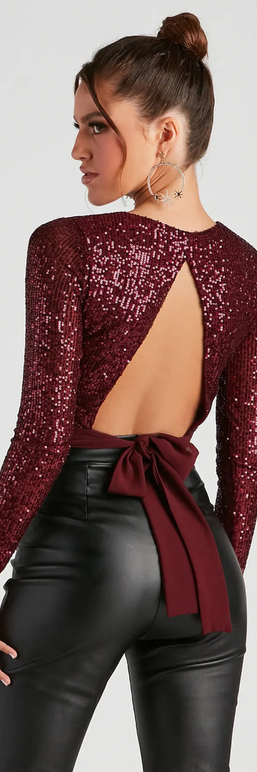 Always Sparkling Sequin Crop Top