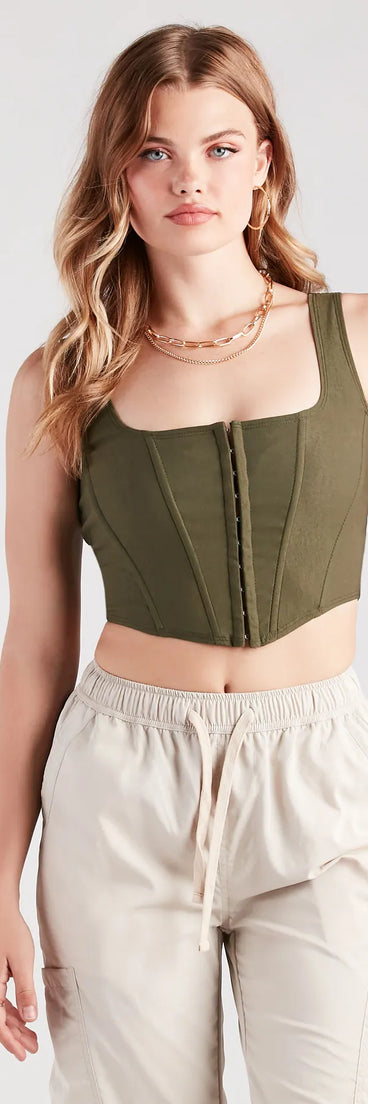Hook and Eye Corset Crop Top