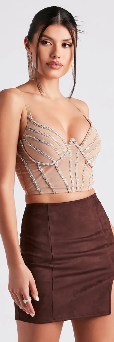 Chic Bling Rhinestone Corset Top