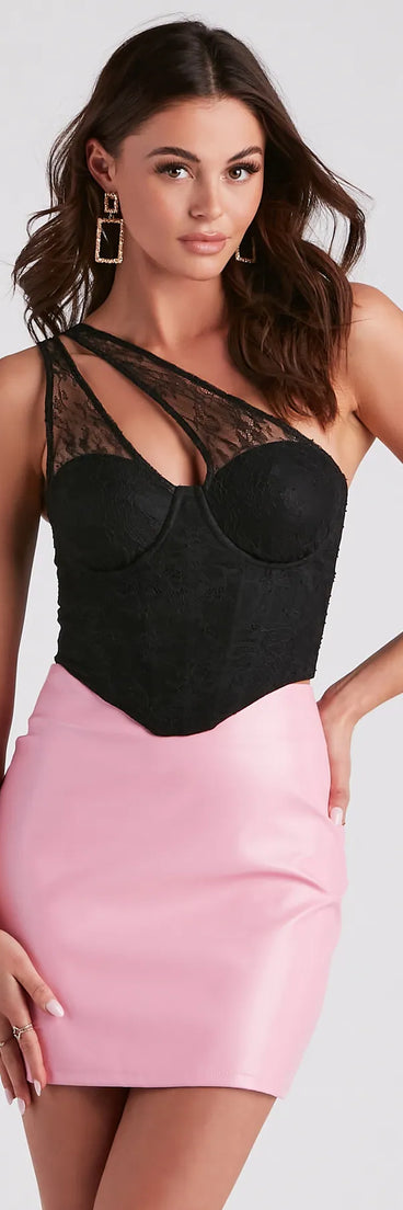 Lace Moment One-Shoulder Bustier