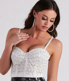 Dripping In Rhinestones Cropped Bustier