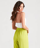 Compliment Starter Linen Halter Corset Top