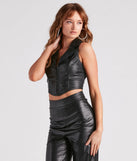 Add Some Edge Faux Leather Corset Top