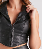 Add Some Edge Faux Leather Corset Top