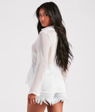 Fashionably Late Chiffon Lattice Top