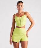Flirtatious Style Linen Corset Top