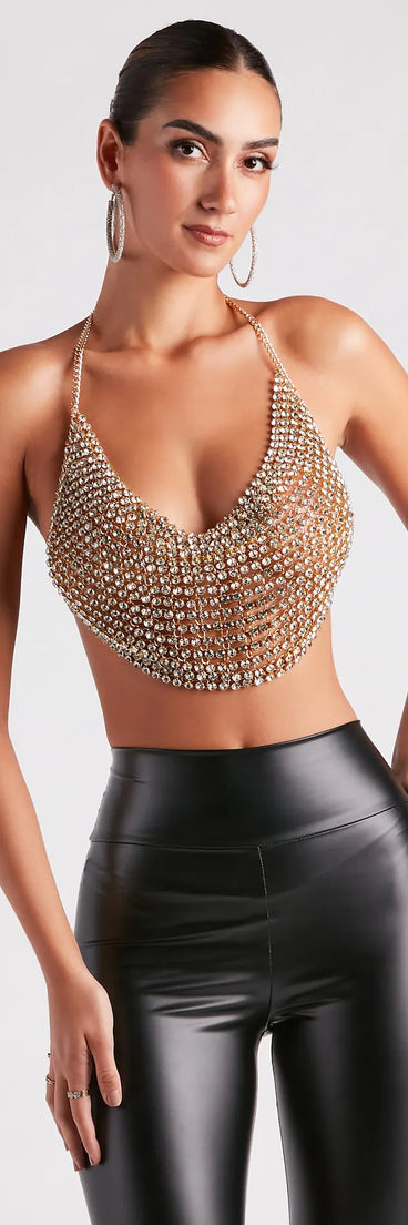 Party Calls For Rhinestone Chainmail Top
