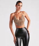 Party Calls For Rhinestone Chainmail Top