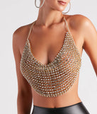 Party Calls For Rhinestone Chainmail Top