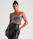 Wild Side Zebra Print Chainmail Top