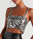 Wild Side Zebra Print Chainmail Top