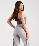 Modern Posh Strapless Pinstripe Corset Top