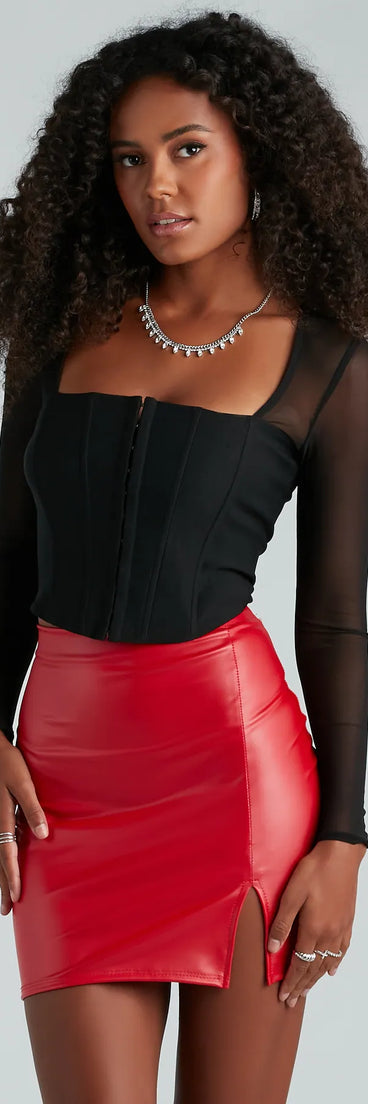 Sheer Of Herself Mesh Corset Top