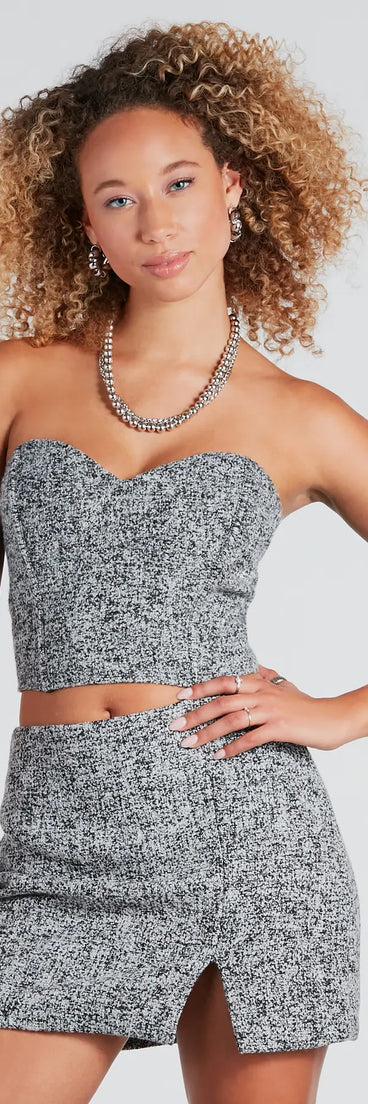 Uptown Girl Tweed Corset Top