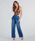True Essence Metallic Halter Crop Top