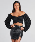 The Ethereal Dream Faux Pearl Crop Top in black with a modern design and trendy look is part of the latest women's tops collection to elevate your 2025 wardrobe.